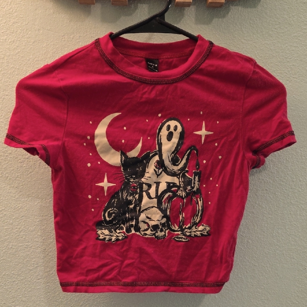 SHEIN Red Halloween Graphic Tee